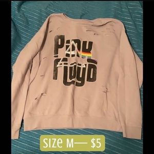 pink floyd distressed pullover
